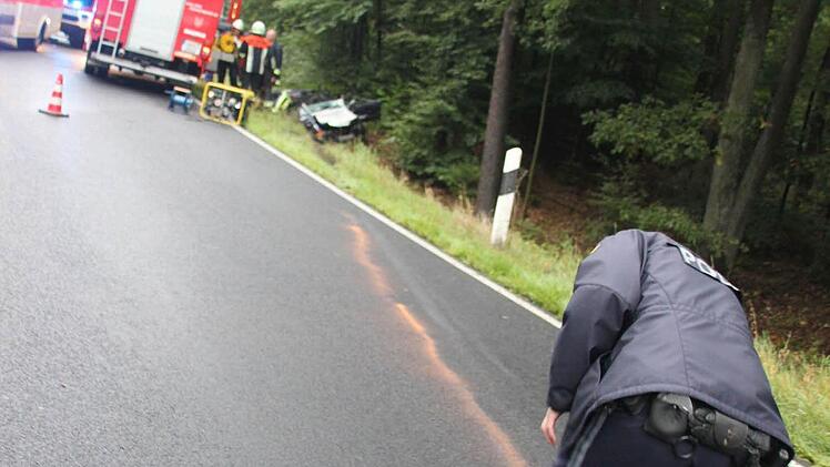 Deutliche ist die Spur zu sehen, die zur Fahrt in den Wald führte.