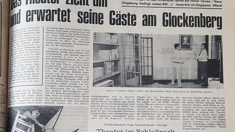 Tageblatt-Bericht vom 15. Mai 1971 - das Theater spielte zeitweise am Glockenberg.Repro: Ulrike Nauer