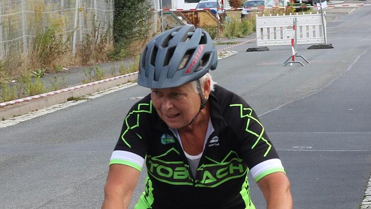 Petra Stephan auf der Strecke, die den Herzschlag ganz schön oben trieb. Foto: Michael Stelzner