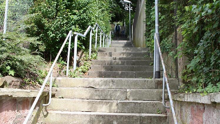 Die Treppe von der Salinen- in die Friedrich-List-Straße. Foto: Ralf Ruppert