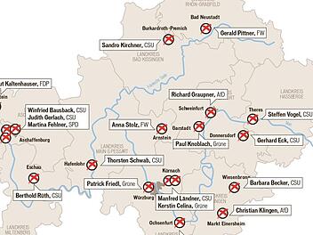 Diese unterfränkischen Abgeordneten ziehen nach der Wahl in den bayerischen Landtag ein.