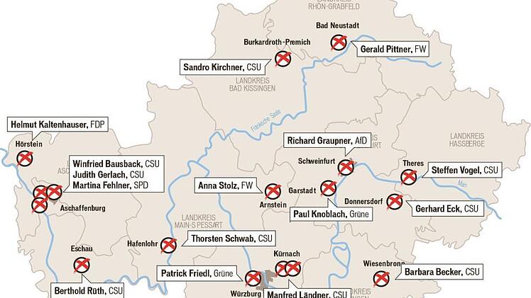Diese unterfränkischen Abgeordneten ziehen nach der Wahl in den bayerischen Landtag ein.