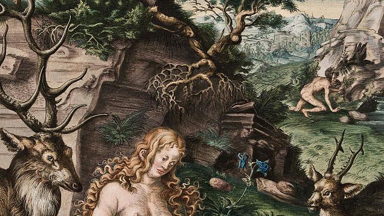 Lucas Cranach d. Ä. (1472 - 1553): Die Buße des Heiligen Chrysostomus, 1509Kupferstich, koloriertFoto: Kunstsammlungen der Veste Coburg