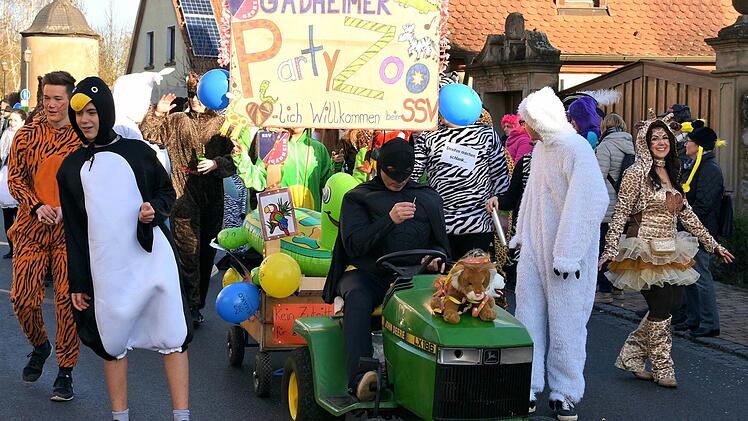 Wild und immer in Bewegung: der Gädheimer Partyzoo, präsentiert vom SSV Gädheim. Foto: Ulrike Langer