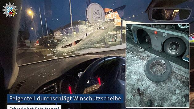 Metallteil durchschl&auml;gt Windschutzscheibe: Unfall auf der A3 bei H&ouml;chstadt