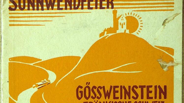 Titelseite der deutschlandweiten Werbung für die "Touren-Zielfahrt" des Deutschen Touring-Clubs zur Sonnwendfeier 1929 nach Gößweinstein Quelle: Archiv Rösch, Repro: Franze