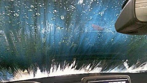 Nicht jeder bleibt gern im Auto sitzen, wenn die Reinigungswalzen von allen Seiten kommen. Foto: Sabine Christofzik