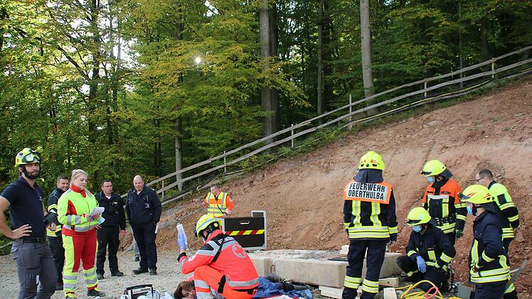 Feuerwehrgroßübung bei Oberthulba.