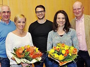 Neu besetzt wurde das Amt der Zweiten Vorsitzenden. Unser Bild zeigt von links Dritten Bürgermeister Thomas Hümmrich, die bisherige Zweite Vorsitzende Katja Wich, Peter Fischer, die neue Amtsinhaberin Sylvia Hanke und Ersten Vorsitzenden Hartmut Fleischmann. Foto: eh