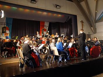 Musiker aus dem gesamten Landkreis Haßberge bilden das symphonische Kreisorchester des Nordbayerischen Musikbundes, das am Sonntag in der Stadthalle Eltmann sein alljährliches Benefizkonzert gab.  Sabine Weinbeer