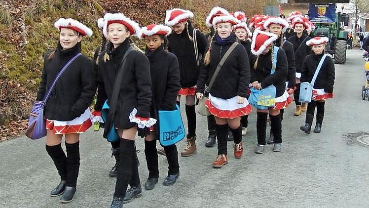 Junge und auch ältere Hiltpoltsteiner Narren marschierten durch den Ort. Fotos: Petra Malbrich