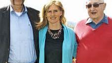 Nach unruhigen Wochen blicken die Vorsitzenden des Golfclubs zuversichtlich in die Zukunft: John Kimbrough, Cornelia Schott und Michael Rakow (von links).