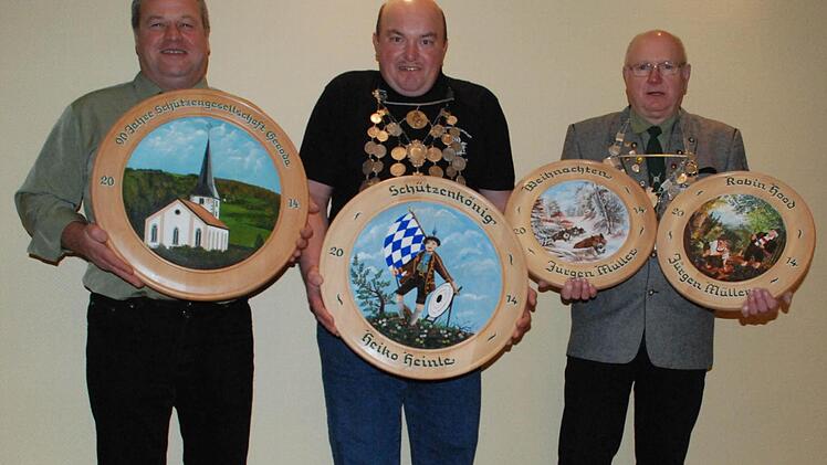 Die Scheibengewinner sind Thilo Schneider, Heiko Heinle und Jürgen Müller. Foto: Norbert Fechner
