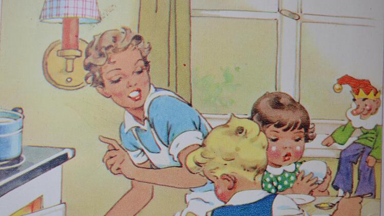 Ilse Wende-Lungershausen illustrierte zahlreiche Kinderbücher. Unser zeigt eine Darstellung aus "Das Feuermännchen" von 1958.