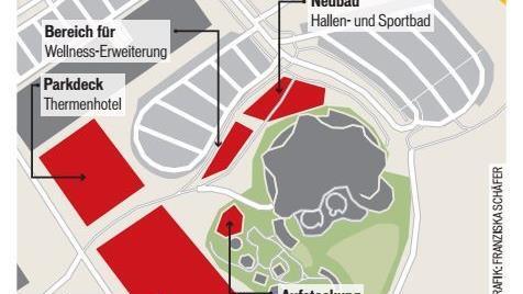 Geplante Investitionen an der Kisssalis-Therme in Bad Kissingen. Grafik: Franziska Schäfer