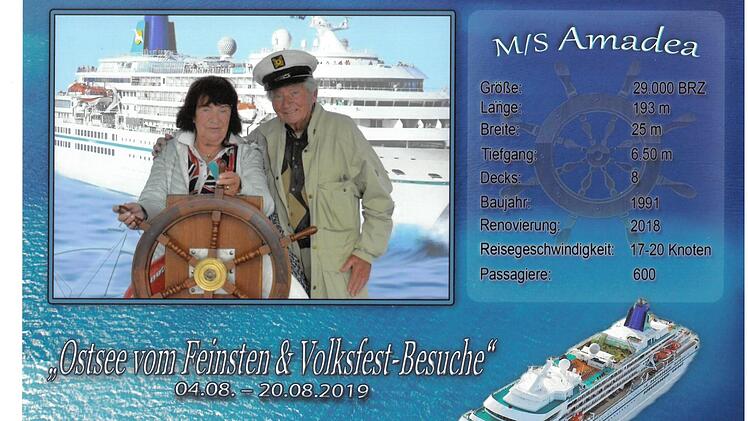 Waltraut und Dieter Bunzel feierten ihre eiserne Hochzeit auf der MS Amadea.privat