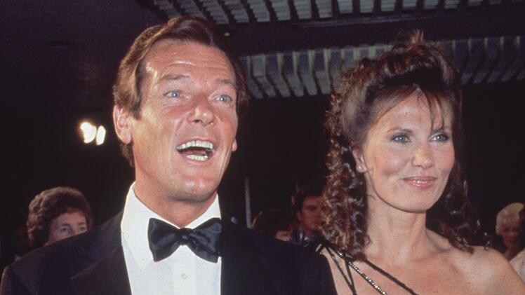 Roger Moore und Maud Adams 1983 bei einer Premiere von "James Bond - Octopussy"