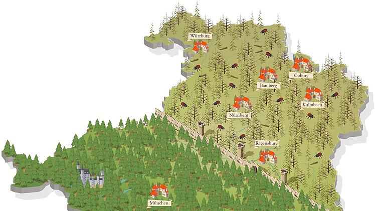 Während der Norden Bayerns gegen den Borkenkäfer einen verzweifelten Kampf führt, ist der Süden bisher weitgehend verschont geblieben.