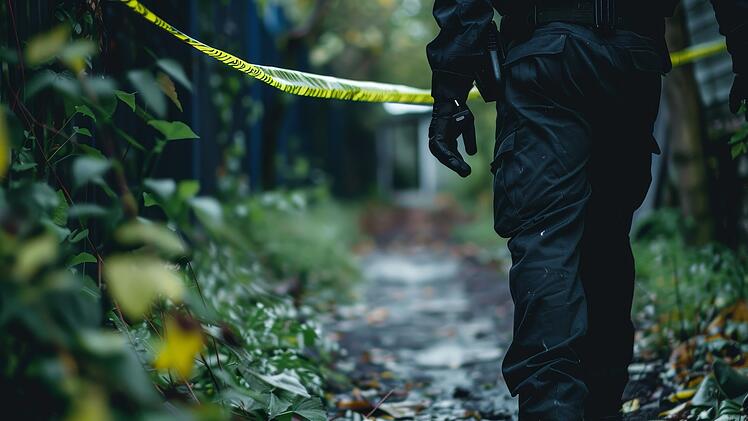 Polizei sucht Wald ab, Vermisstensuche
