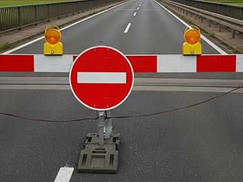 Brückensperrung auf einer Bundesstraße