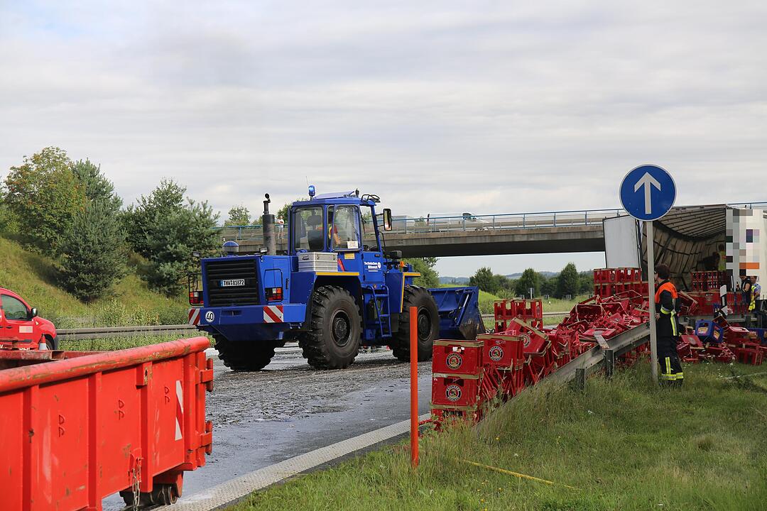 Bierflaschenchaos auf der A9