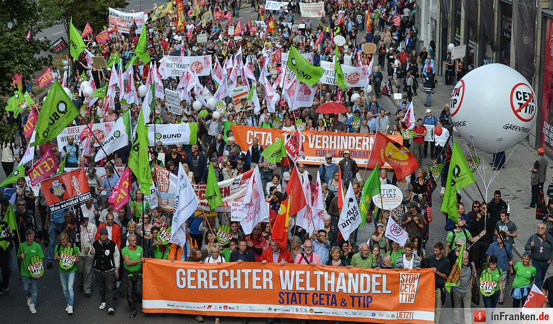 Demonstration gegen die Handelsabkommen