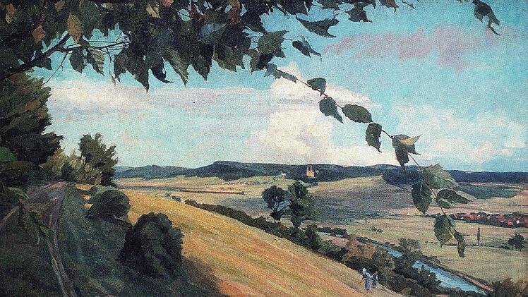 Blick aufs Maintal mit der Basilika Vierzehnheiligen Repro: Wagner