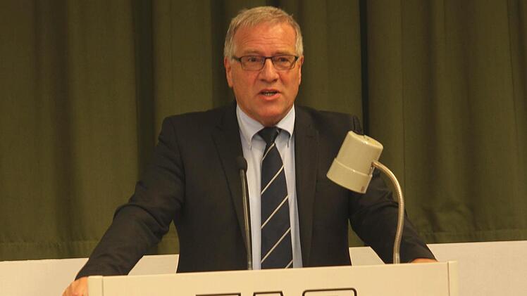 Staatssekretär Johannes Hintersberger bei seiner Ansprache.Foto: Günther Geiling