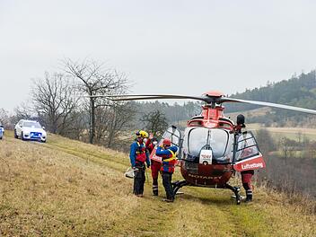 Ein Rettungshubschrauber aus Nürnberg landete am Samstagnachmittag auf dem Staffelberg, um den Verunglückten aufzunehmen.