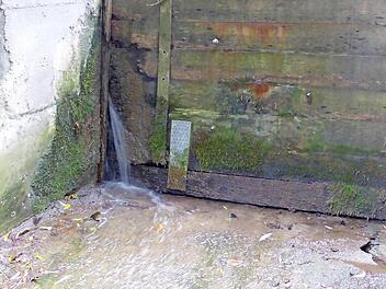 Das Wehr staut den Bach, anschließend ist dieser fast trocken.  Fotos: privat