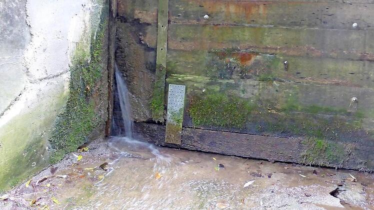 Das Wehr staut den Bach, anschließend ist dieser fast trocken.  Fotos: privat