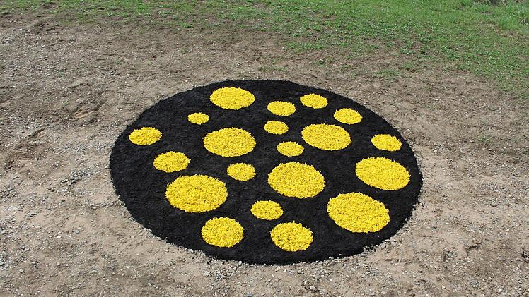 Planetarium, Ø 300 cm, Forsythienblüten, Erde (schwarz)