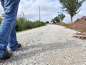 Steine des Anstoßes: Grober Schotter auf Walsdorfer und Tütschengereuther Flur hat Kritik der Freizeitsportler hervorgerufen.  Foto: Ronald Rinklef