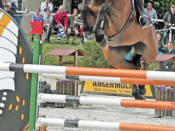 Mit seinem gelungenen Endspurt entschied der erfahrene Küpser Hans-Peter Kohnle auf Cassivia das S-Springen um den Großen Preis von Sonnefeld im Stechen für sich. Foto: Klaus Oelzner
