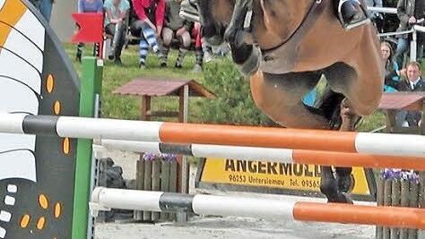 Mit seinem gelungenen Endspurt entschied der erfahrene Küpser Hans-Peter Kohnle auf Cassivia das S-Springen um den Großen Preis von Sonnefeld im Stechen für sich. Foto: Klaus Oelzner