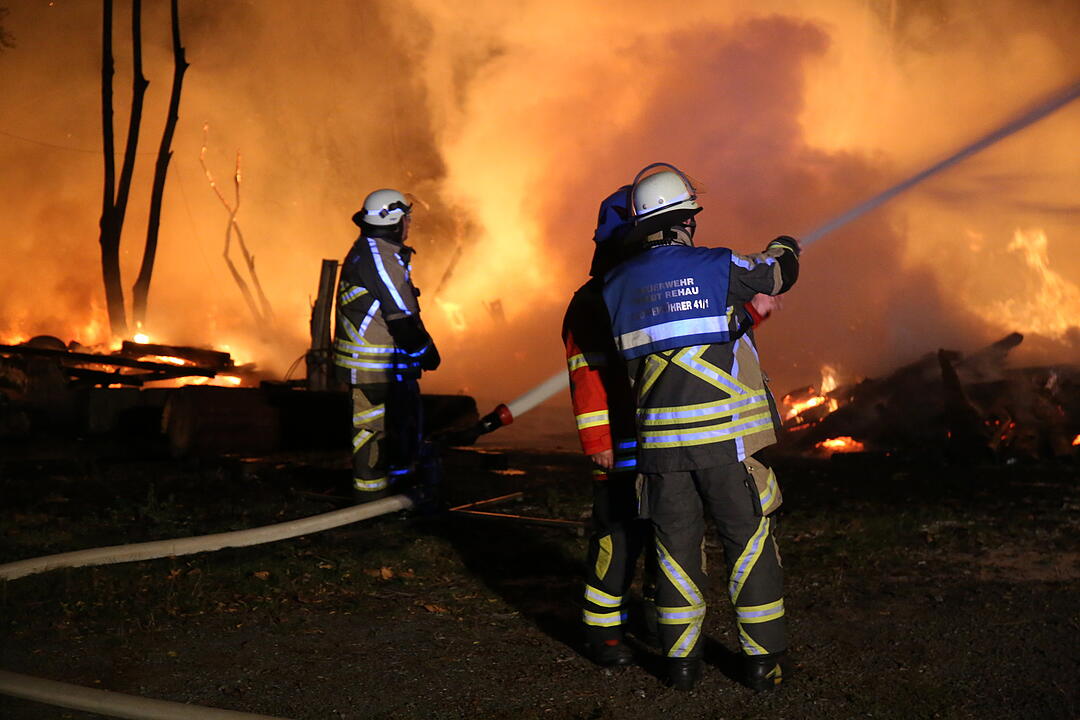 Sägewerk in Rehau in Flammen