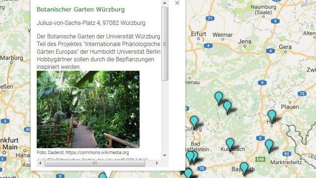 Bei der Karte (unten im Text) öffnen sich zu jedem Ausflugspunkt Infofenster.