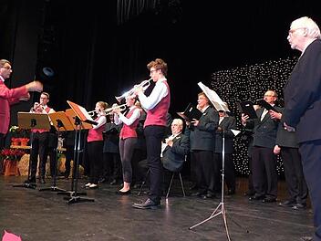 Blechbläser und Männerchor traten gemeinsam auf. Fotos: Horst Wunner