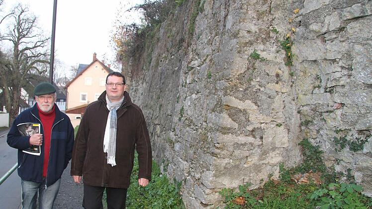 arteiübergreifend wollen Wolfgang Martin (SPD/OL, links) und Klaus Witzgall (CSU) das Thema Stadtmauer voran bringen - und regen eine Bestandsaufnahme der Schäden an. Fotos: Sonja Adam