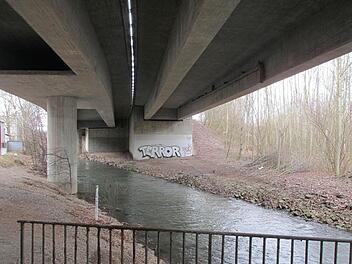 Neben der Stadtautobahn in Coburg hatten Jugendlichen Mitte der 1990er-Jahre den getöteten Obdachlosen vergraben. Nach dem Hinweiseines Tatbeteiligten bargen Spezialisten im Februar 2014 das Skelett des Mannes. Foto: Tageblatt-Archiv/Ulrike Nauer