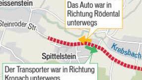 Auf dieser Strecke in Spittelstein geschah der Unfall. Grafik: Carolin Höfler