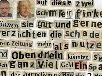 Anonyme Zuschrift an die Bayerische Rundschau: Der Scherenschnitt sieht aus wie ein Erpresserbrief alter Schule. Repro: BR
