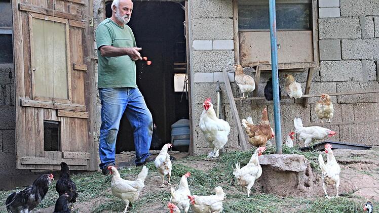 Gärtnermeister Rudolf Schmitt findet bei seinen Tieren einen Ausgleich zum Berufsleben. Da kann er abschalten. Fotos: Helmut Will