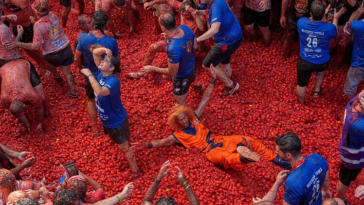 &laquo;La Tomatina&raquo;: Tomatenschlacht in Spanien