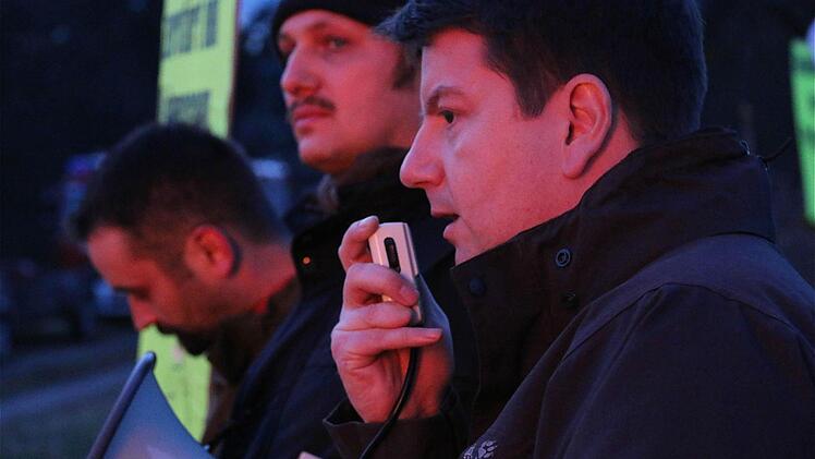 Protest gegen die Stromtrasse bei Elfershausen. Foto: Gerd Schaar