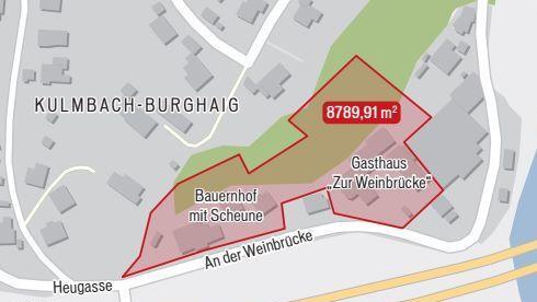 Die rot markierte Fläche "An der Weinbrücke"  befindet sich bereits im Eigentum der Mainleus Invest. Grafik: Dagmar Klumb / Quelle: MI Mainleus Invest GmbH