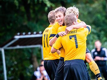 Unbändige Freude bei den Spielern vom TSV Ködnitz: Sie besiegen den BSC Saas-Bayreuth beim Toto-Kreispokal mit 3:2.  Fotos: Alexander Muck