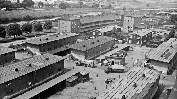 Das Flüchtlingslager am Margaretendamm  Foto: Stadtarchiv