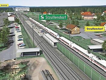 So plante die Bahn: Auf der Westseite sollte der Zugang zu den Bahnsteigen nur über eine Treppe möglich sein. Illustration: Deutsche Bahn AG