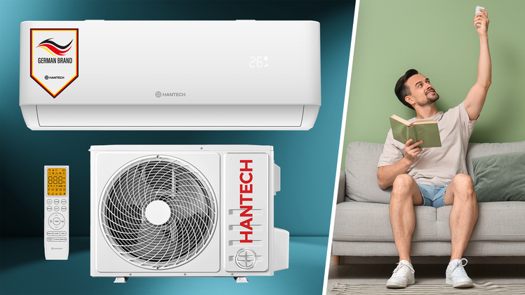 Hocheffiziente Split-Klimaanlagen von Hantech bieten leise Kühlung und modernes Design zu unschlagbaren Preisen, ideal für den Sommer.